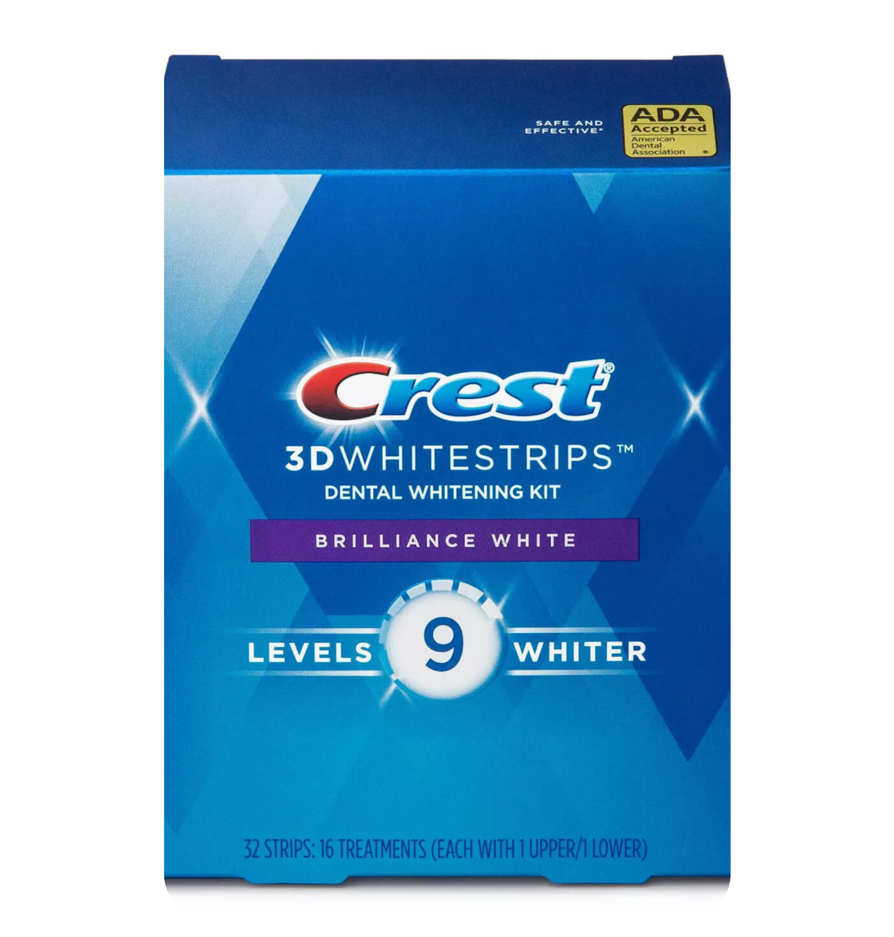 Crest 3D Whitening Strips - Brilliance White, 9 Levels Lighter (16Treatments)