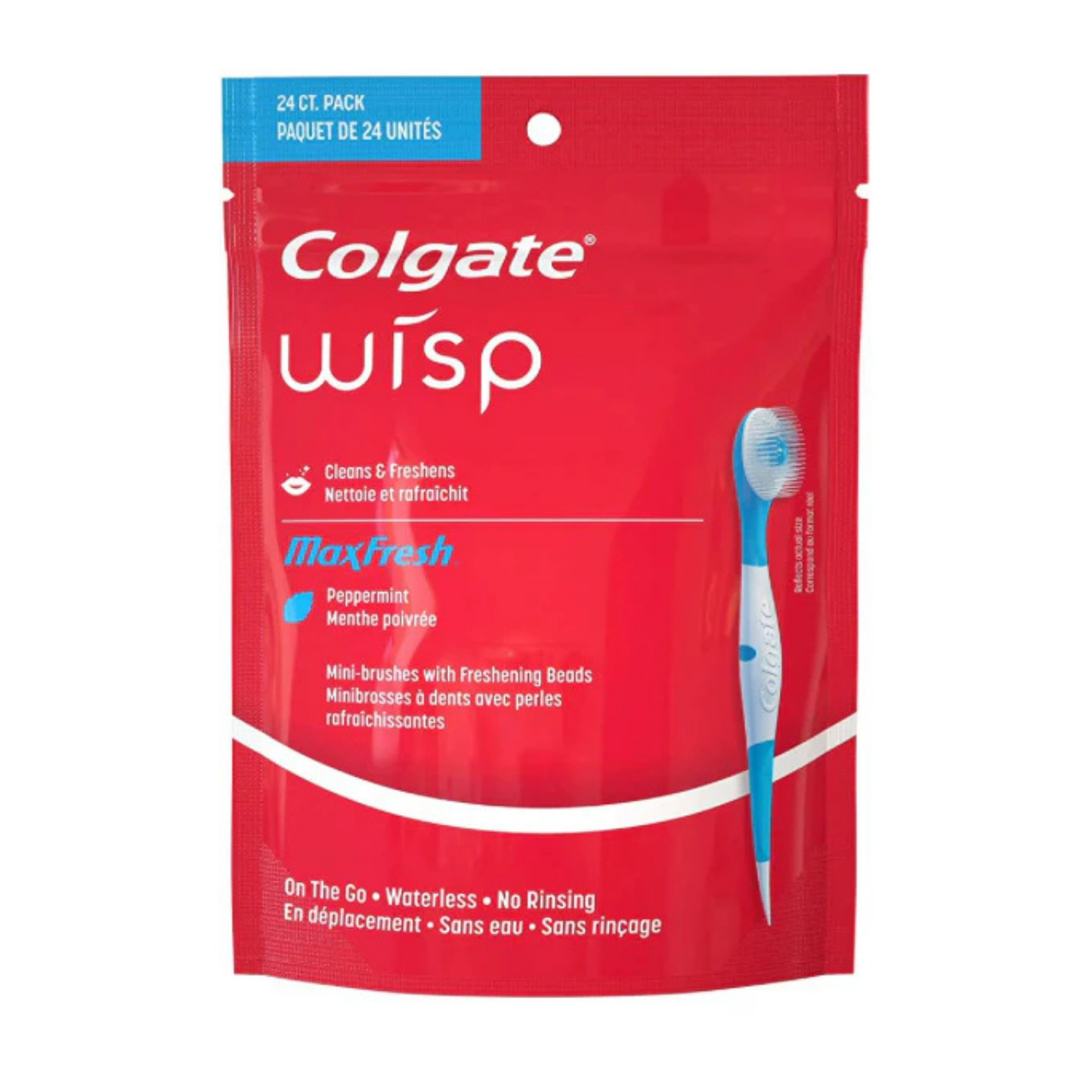 Colgate Max Fresh Wisp Disposable Travel Toothbrushes - Mini - Peppermint - 24ct