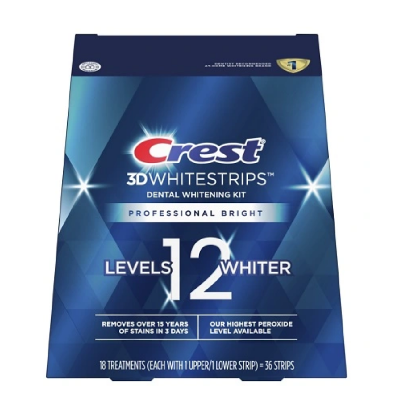 Crest 3D Whitening Strips - Professional White, 12 Levels Lighter (20Treatments)